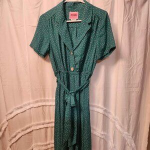 Kate Spade Size 00 Romper NWOT Teal with Pink polka dots! Super Cute!